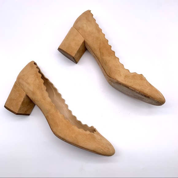 CHLOE Lauren Scalloped Suede Pumps - Picture 5 of 7